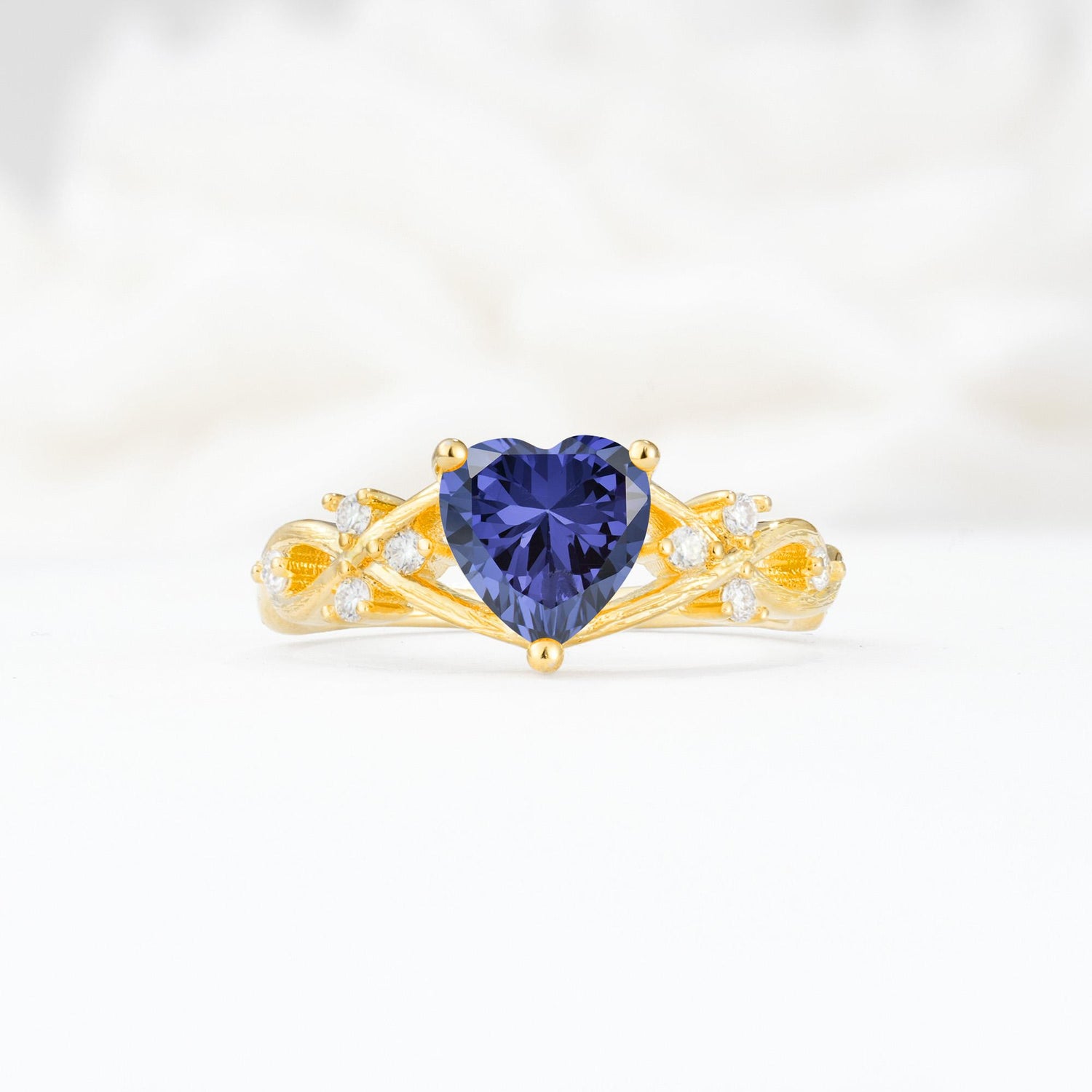 Celtic Knot Heart Shaped Tanzanite Engagement Ring - Additional view