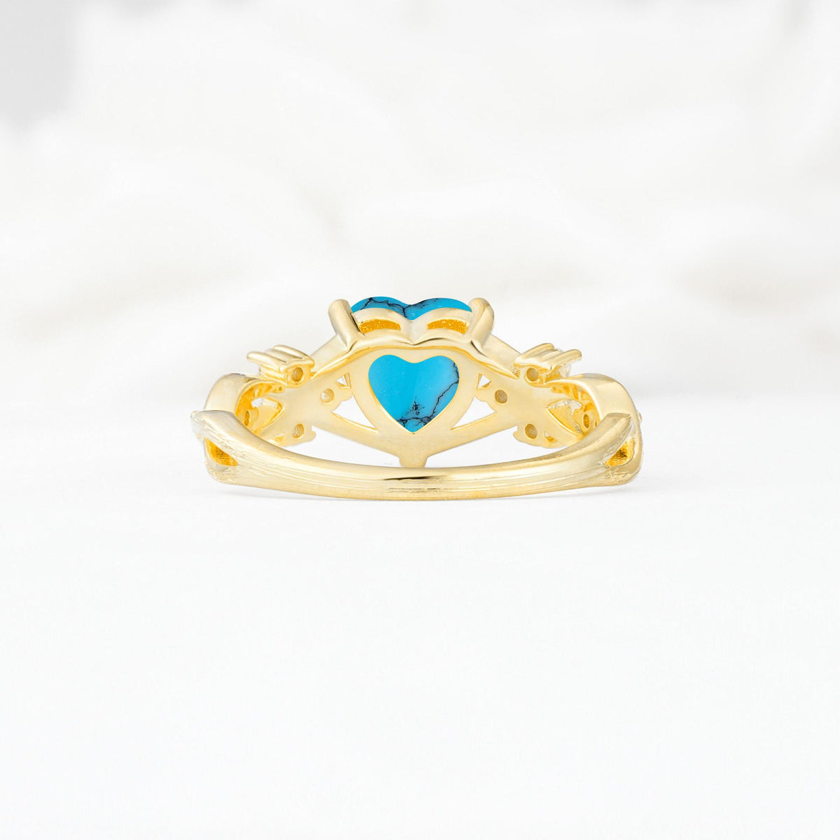 Celtic Knot Heart Shaped Turquoise Engagement Ring - Additional view