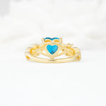 Celtic Knot Heart Shaped Turquoise Engagement Ring - Additional view