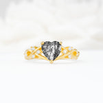 Celtic Knot Heart Shaped Black Rutilated Quartz Engagement Ring - Additional view