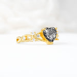 Celtic Knot Heart Shaped Black Rutilated Quartz Engagement Ring - Additional view