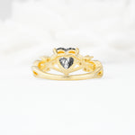 Celtic Knot Heart Shaped Black Rutilated Quartz Engagement Ring - Additional view