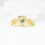 Celtic Knot Heart Shaped Moss Agate Engagement Ring - Additional view