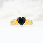 Celtic Knot Heart Shaped Black Onyx Engagement Ring - Additional view