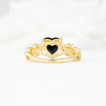Celtic Knot Heart Shaped Black Onyx Engagement Ring - Additional view