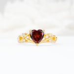 Celtic Knot Heart Shaped Garnet Engagement Ring - Additional view