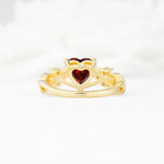 Celtic Knot Heart Shaped Garnet Engagement Ring - Additional view