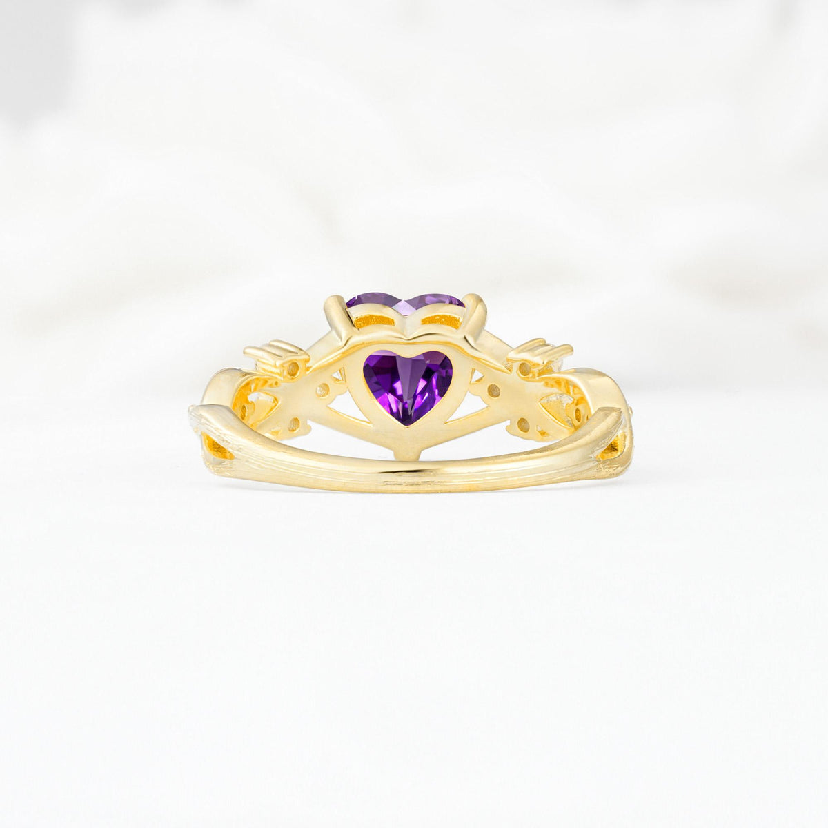Celtic Knot Heart Shaped Amethyst Engagement Ring - Additional view
