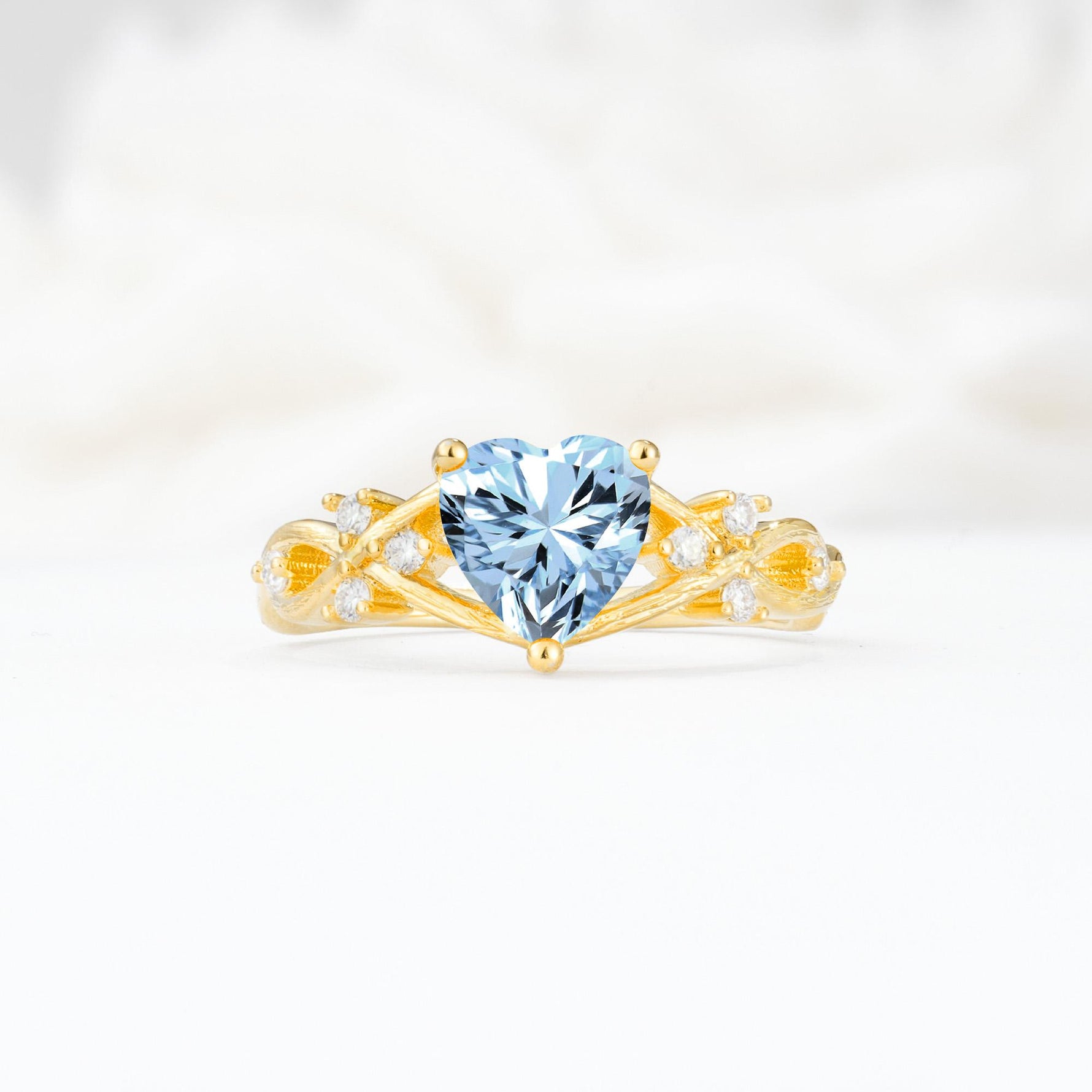 Celtic Knot Heart Shaped Aquamarine Engagement Ring - Additional view