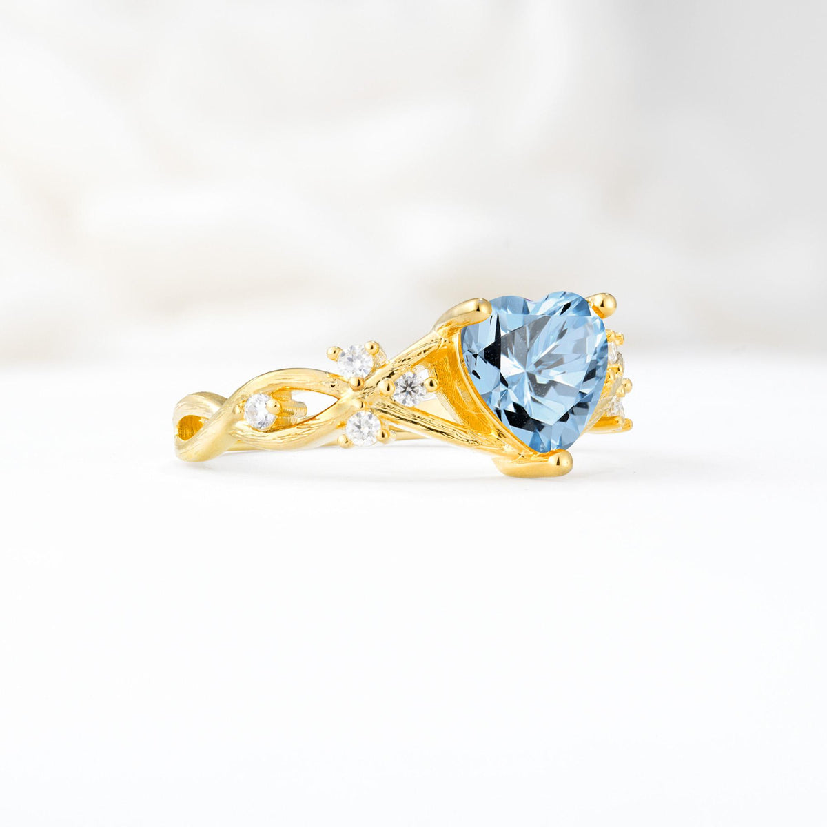 Celtic Knot Heart Shaped Aquamarine Engagement Ring - Additional view