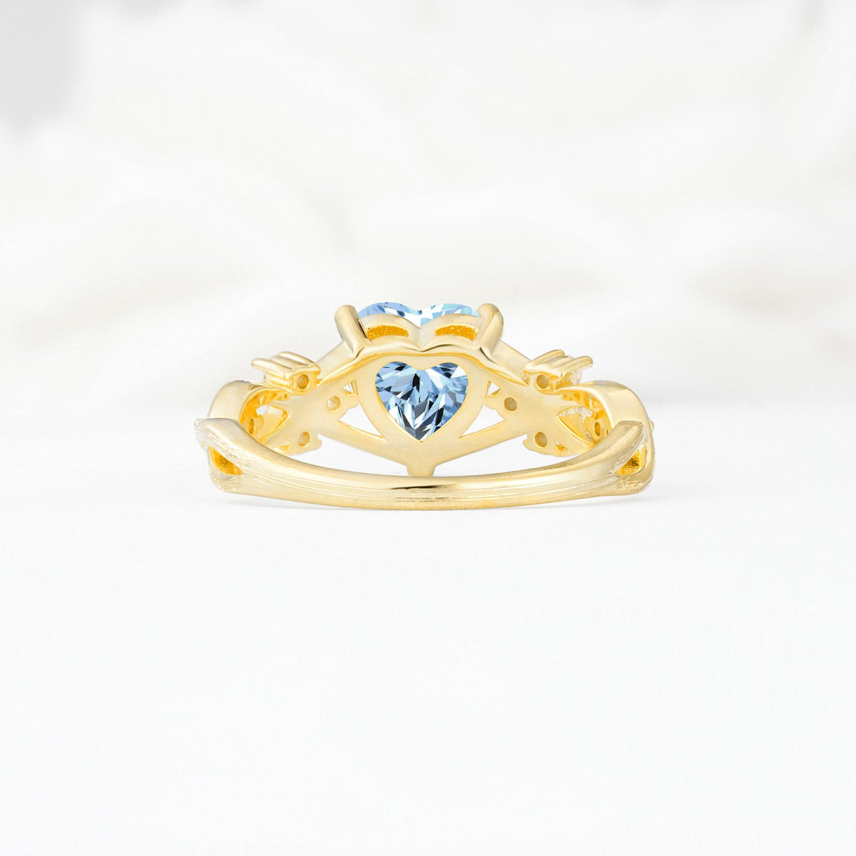 Celtic Knot Heart Shaped Aquamarine Engagement Ring - Additional view