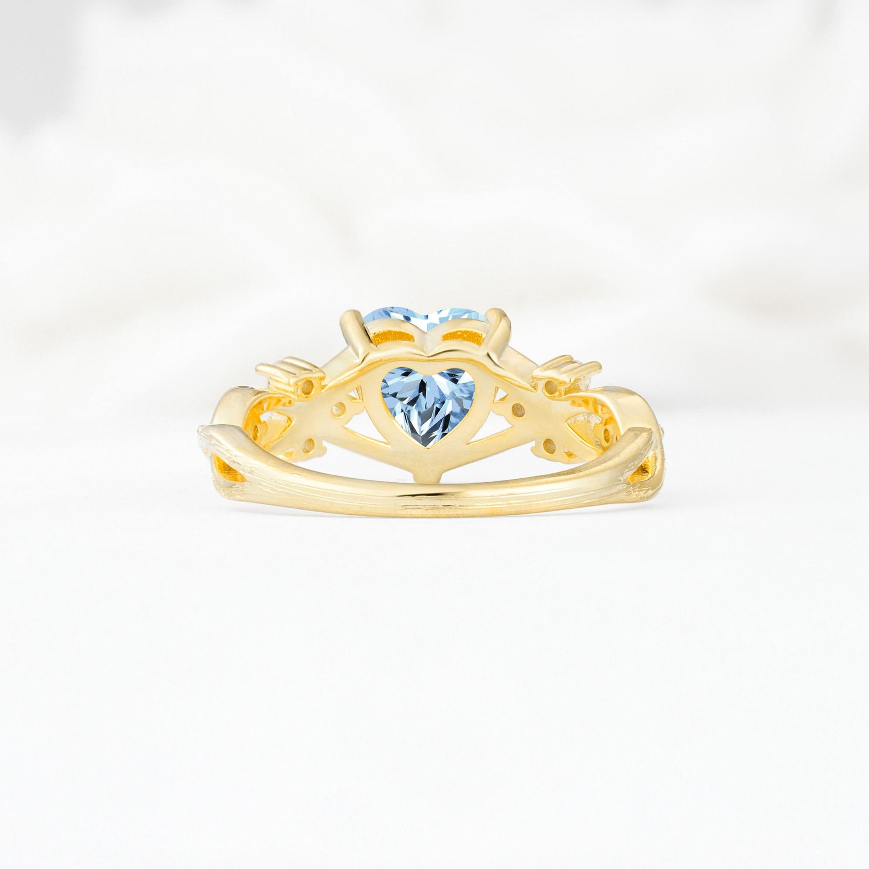 Celtic Knot Heart Shaped Aquamarine Engagement Ring - Additional view