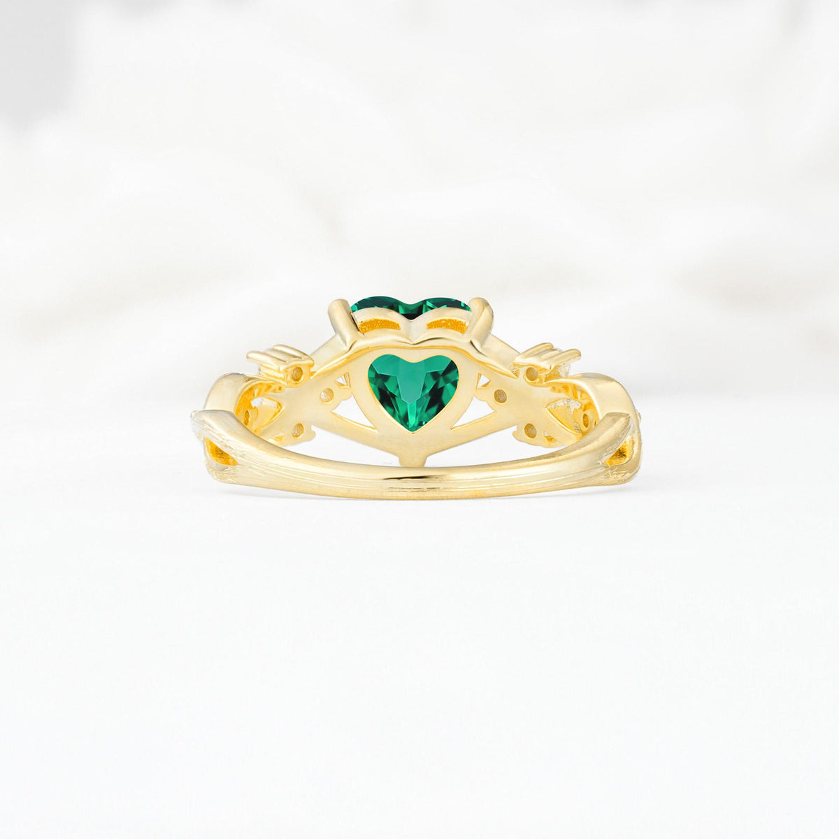 Celtic Knot Heart Shaped Emerald Engagement Ring - Additional view