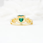 Celtic Knot Heart Shaped Emerald Engagement Ring - Additional view