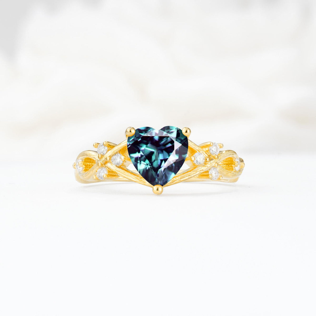 Celtic Knot Heart Shaped Alexandrite Engagement Ring - Additional view