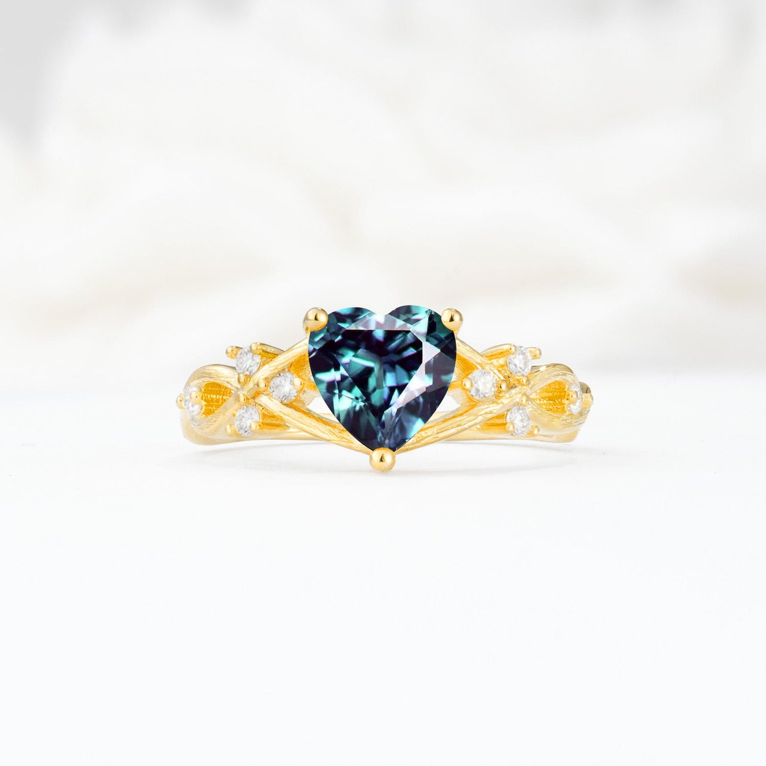 Celtic Knot Heart Shaped Alexandrite Engagement Ring - Additional view