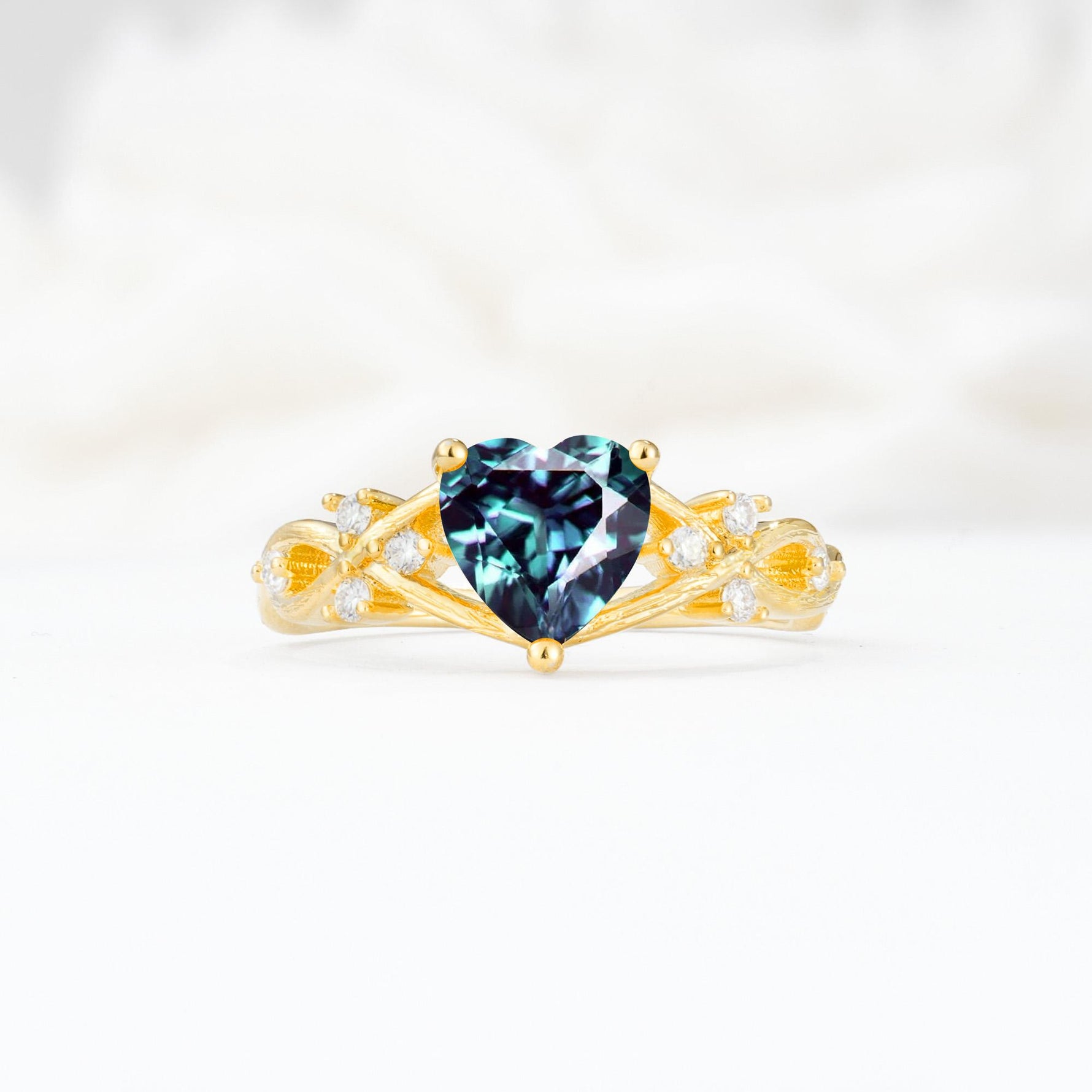 Celtic Knot Heart Shaped Alexandrite Engagement Ring - Additional view