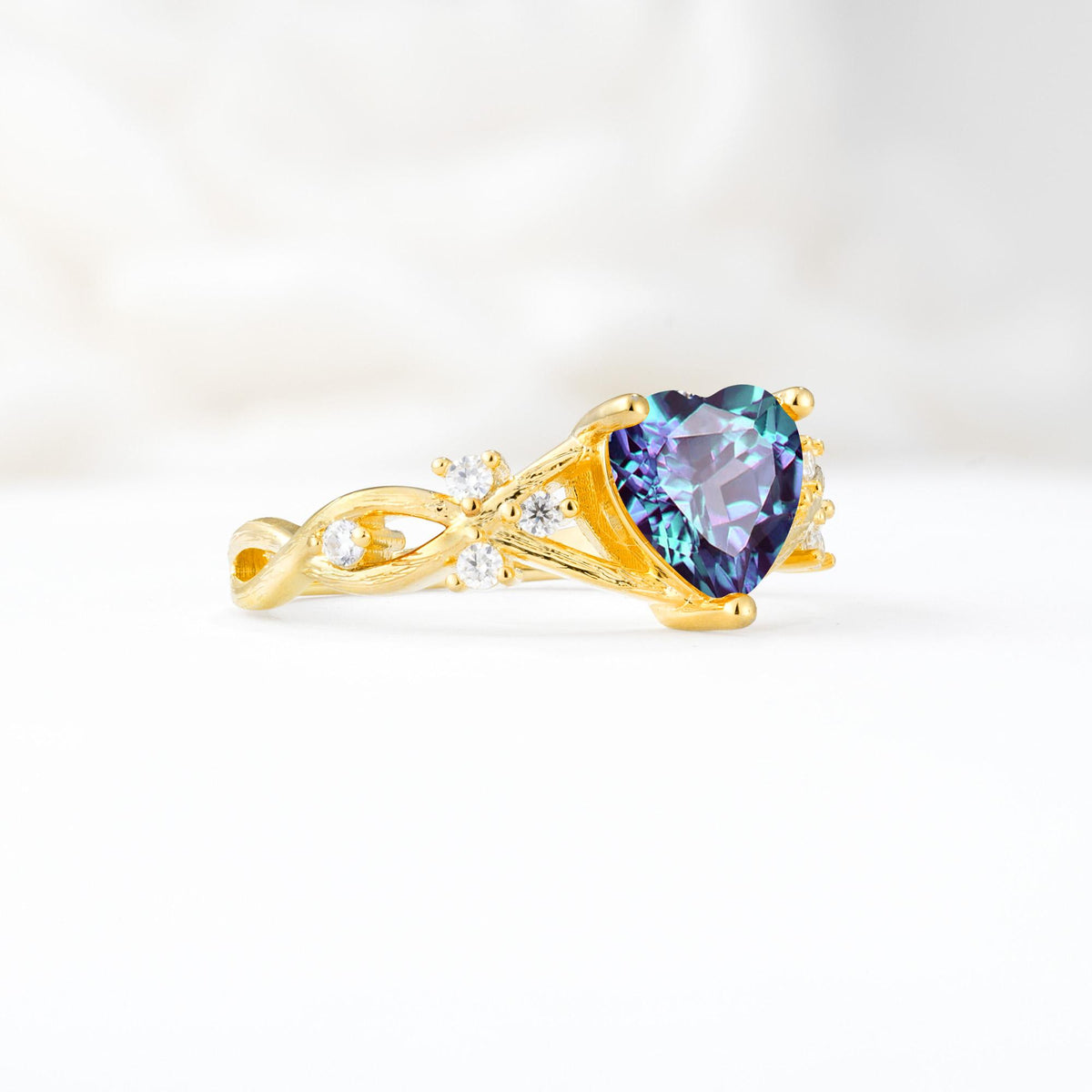 Celtic Knot Heart Shaped Alexandrite Engagement Ring - Additional view