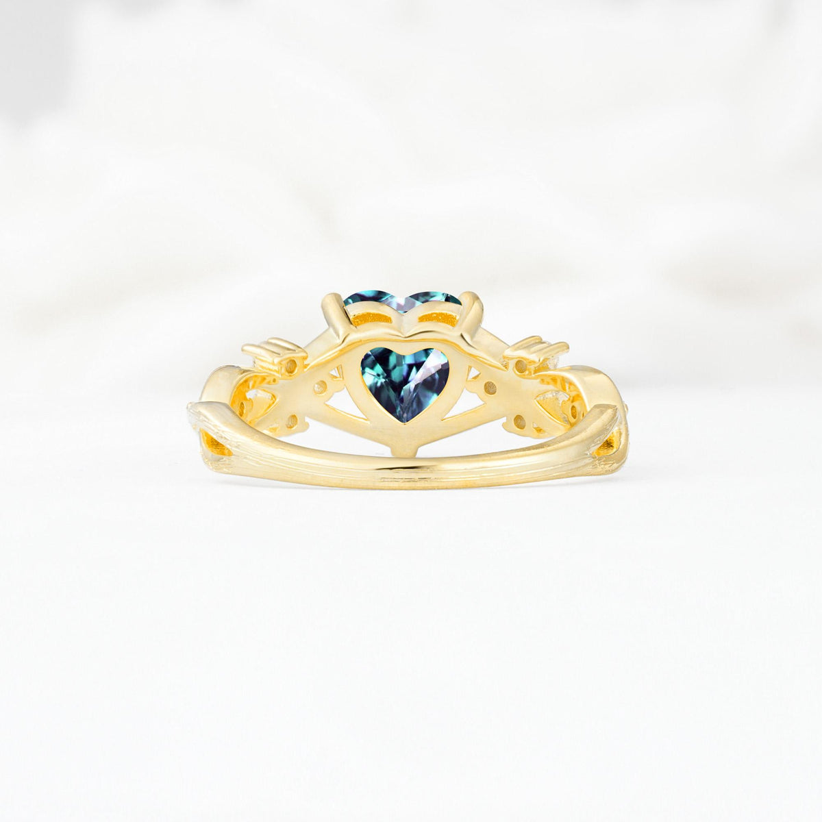 Celtic Knot Heart Shaped Alexandrite Engagement Ring - Additional view