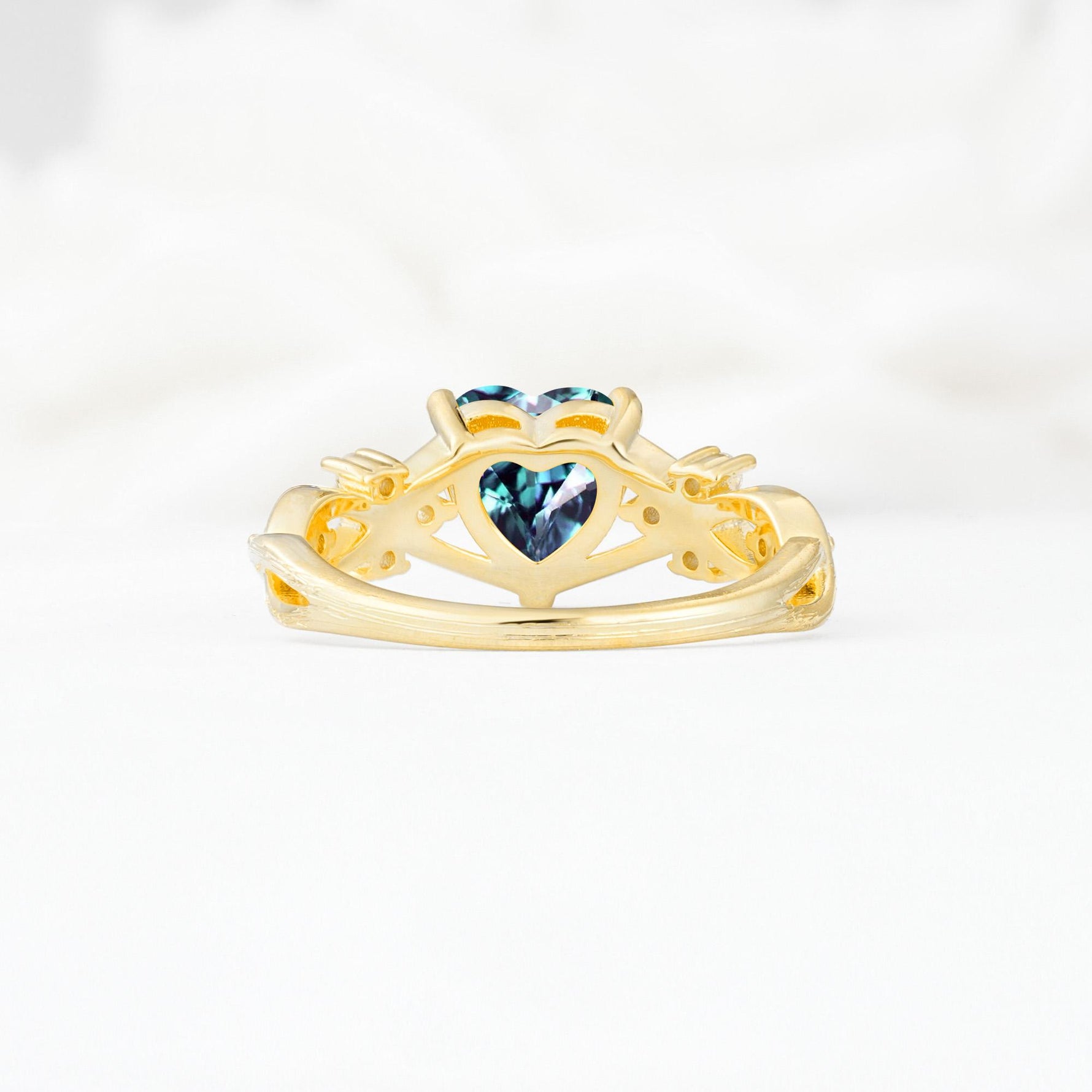 Celtic Knot Heart Shaped Alexandrite Engagement Ring - Additional view