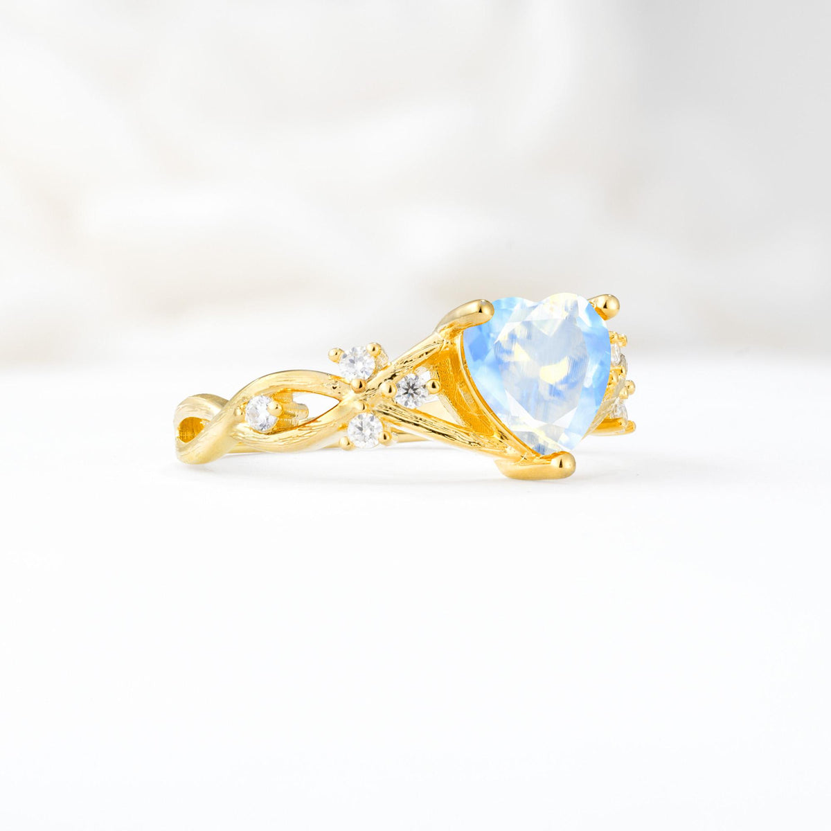 Celtic Knot Heart Shaped Moonstone Engagement Ring - Additional view