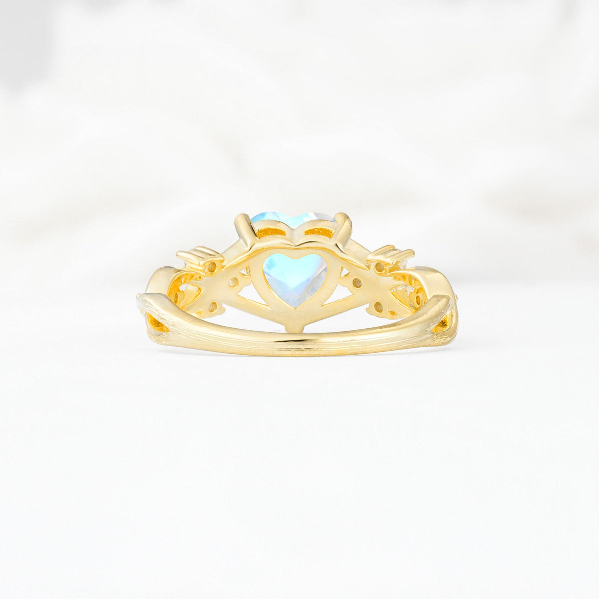 Celtic Knot Heart Shaped Moonstone Engagement Ring - Additional view