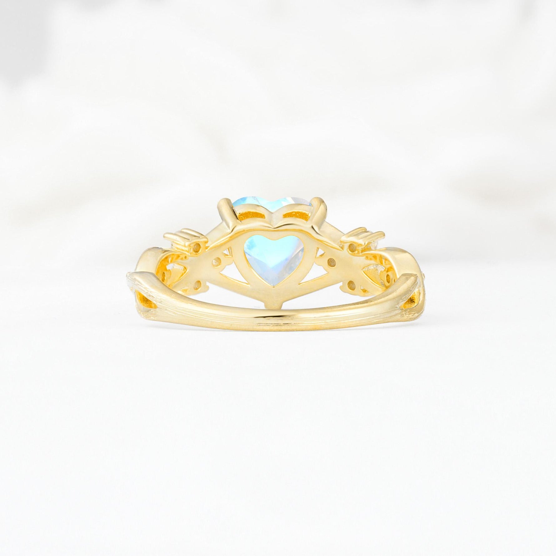 Celtic Knot Heart Shaped Moonstone Engagement Ring - Additional view