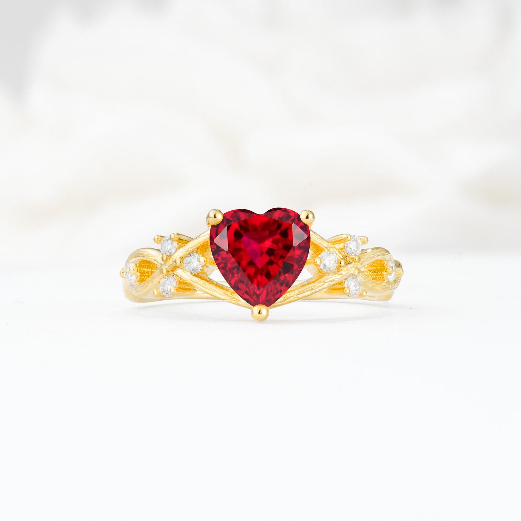 Celtic Knot Heart Shaped Ruby Engagement Ring - Additional view