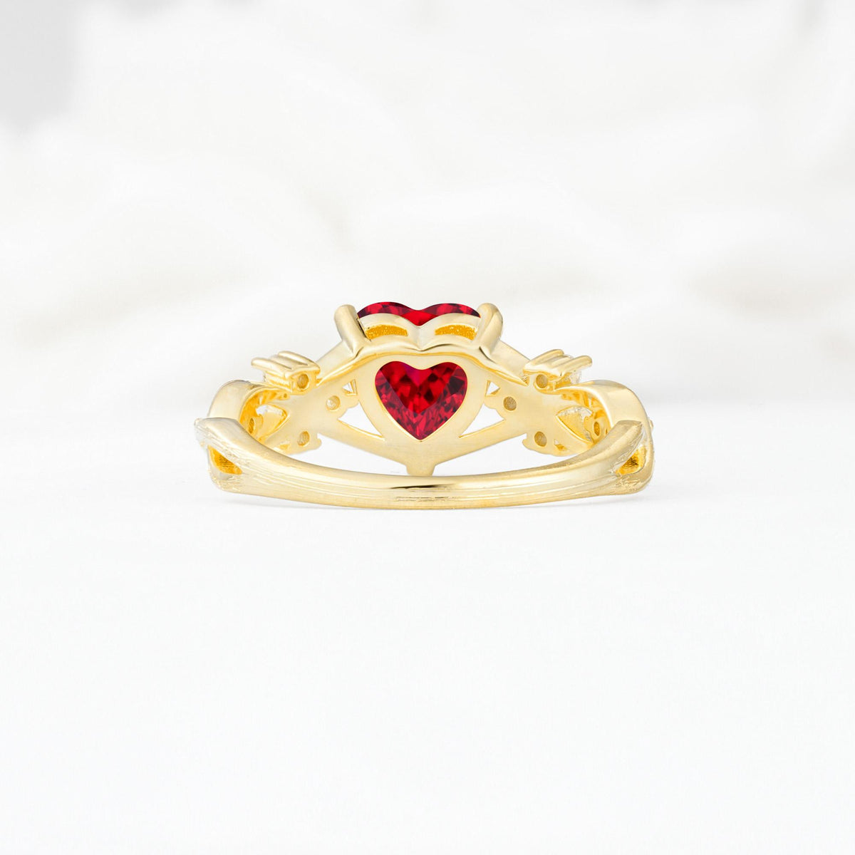 Celtic Knot Heart Shaped Ruby Engagement Ring - Additional view