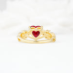 Celtic Knot Heart Shaped Ruby Engagement Ring - Additional view