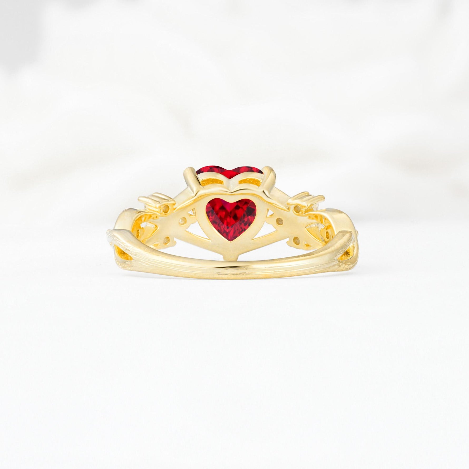 Celtic Knot Heart Shaped Ruby Engagement Ring - Additional view