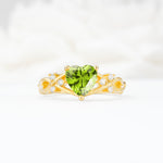 Celtic Knot Heart Shaped Peridot Engagement Ring - Additional view