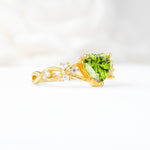 Celtic Knot Heart Shaped Peridot Engagement Ring - Additional view