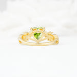 Celtic Knot Heart Shaped Peridot Engagement Ring - Additional view