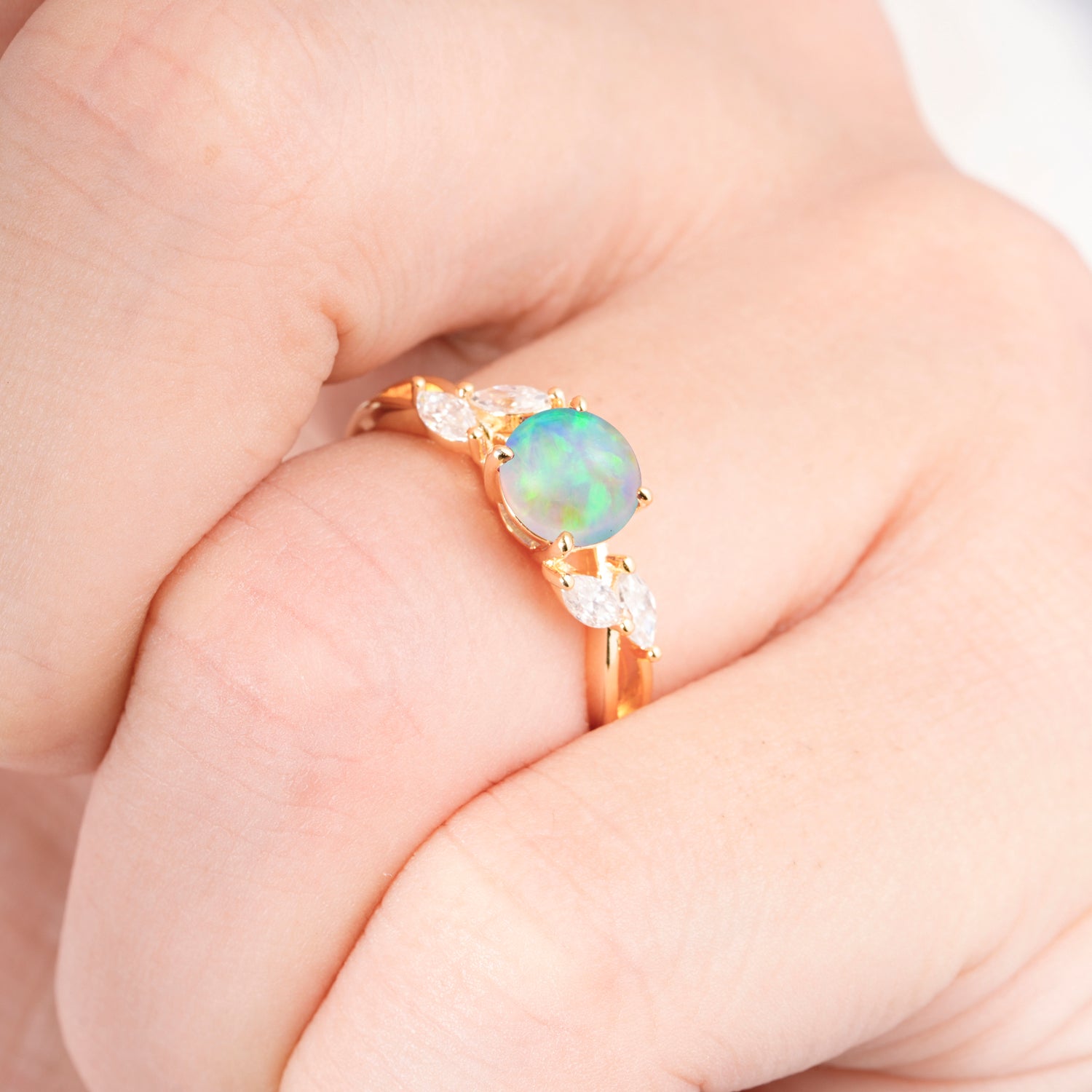 SR17562 Fire Opal Ring - Rose-Gold