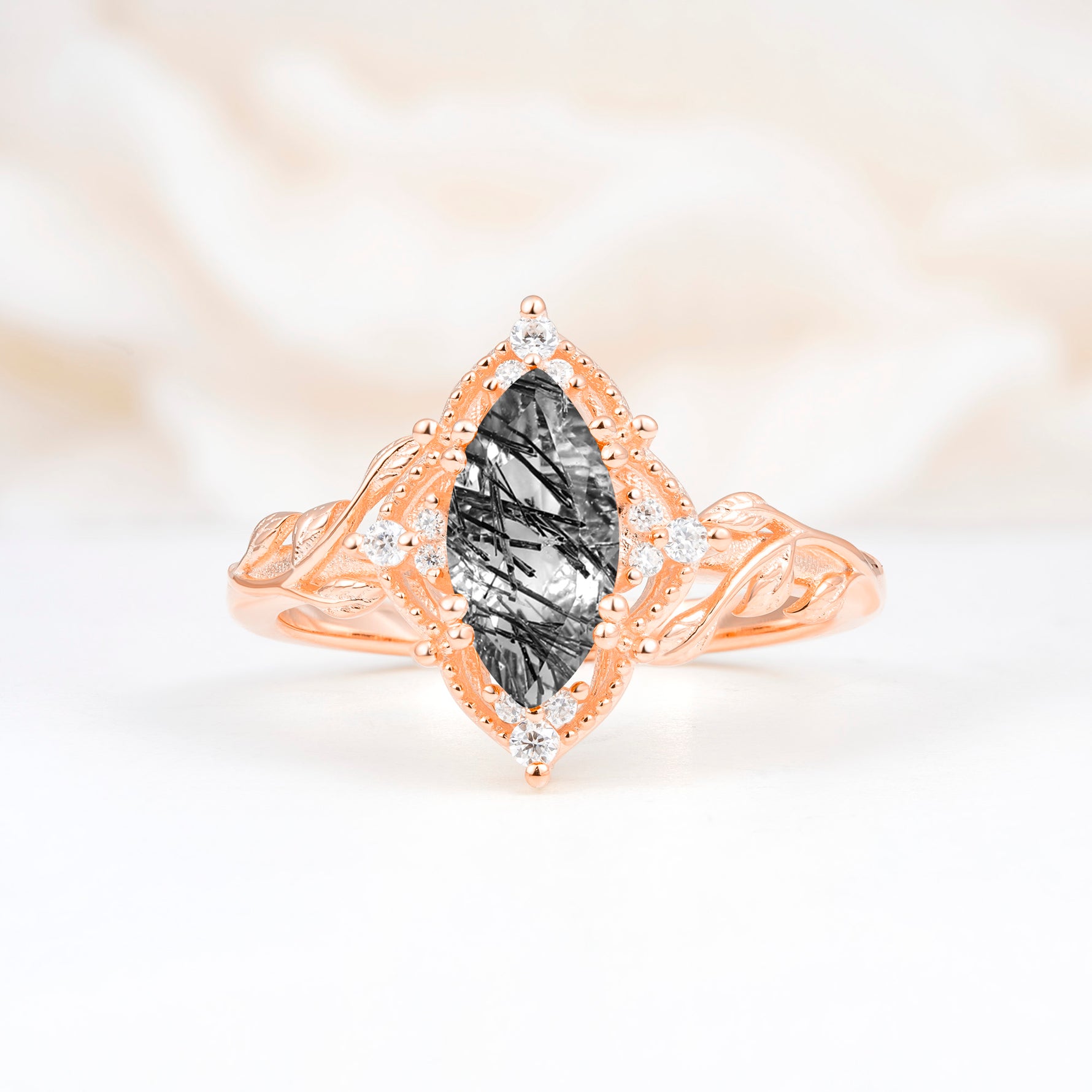 SR17577 Black Rutilated Quartz Ring - Additional view