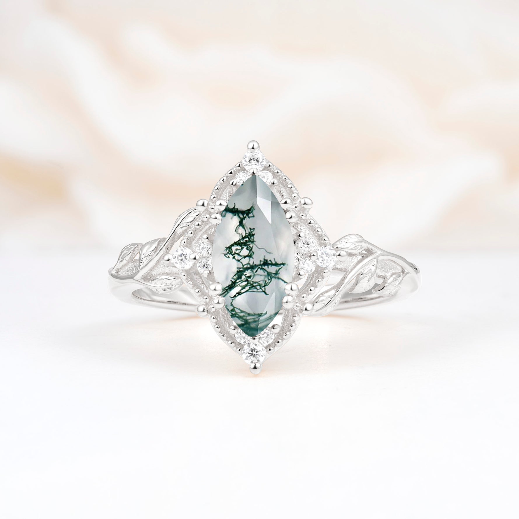 SR17577 Moss Agate Ring - Additional view