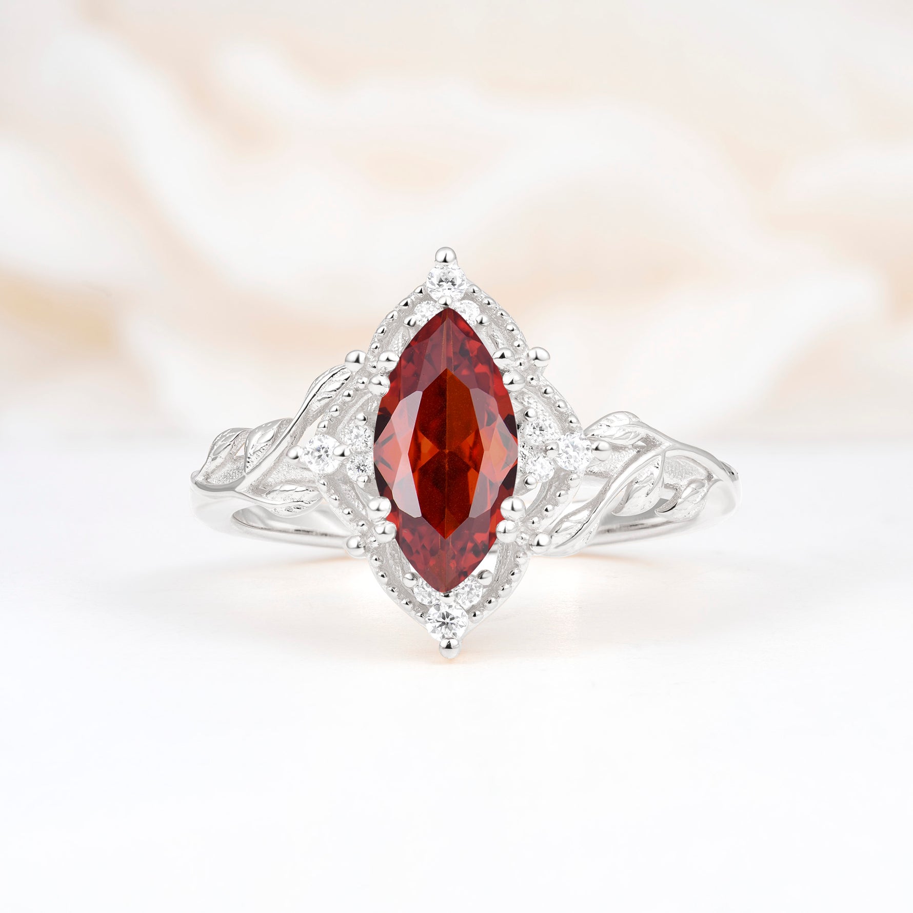 SR17577 Garnet Ring - Additional view
