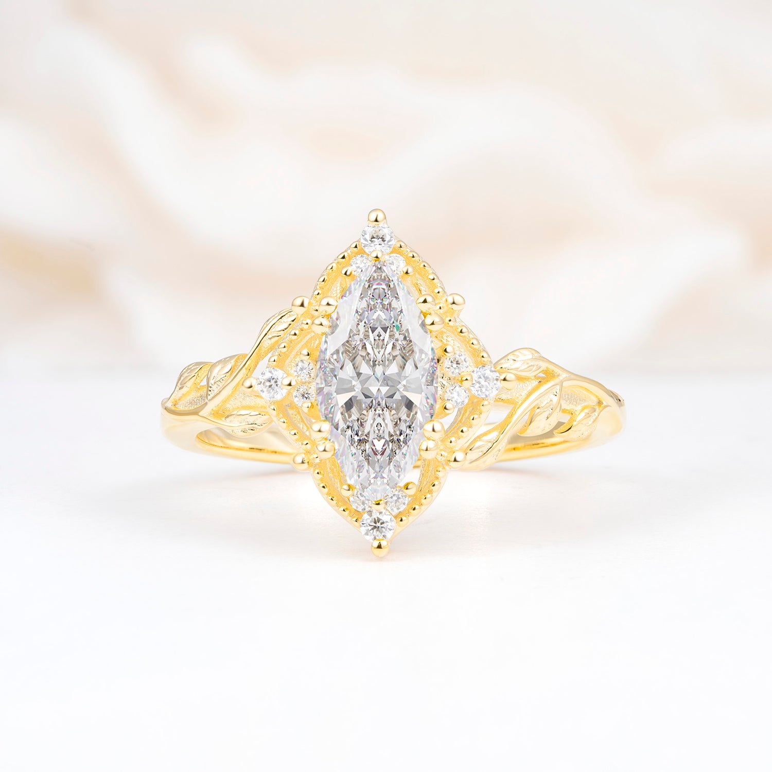 SR17577 Moissanite Ring - Yellow-Gold