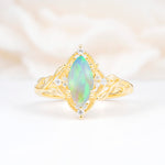SR17577 Fire Opal Ring - Yellow-Gold