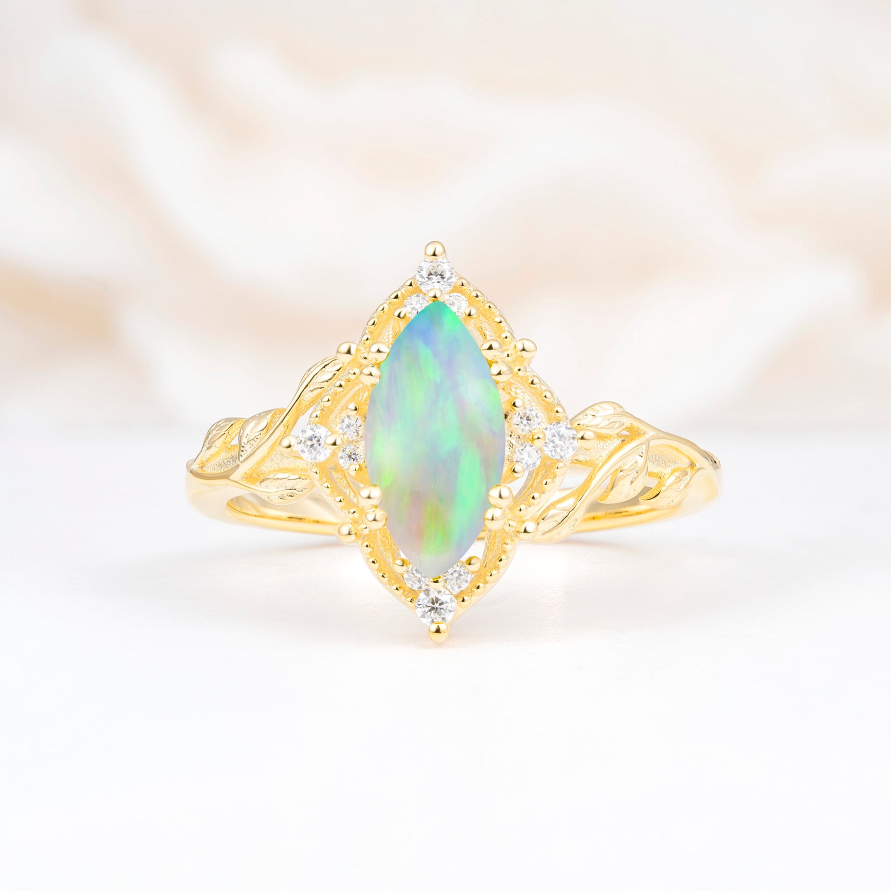 SR17577 Fire Opal Ring - Yellow-Gold