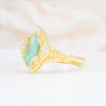 SR17577 Fire Opal Ring - White-Gold