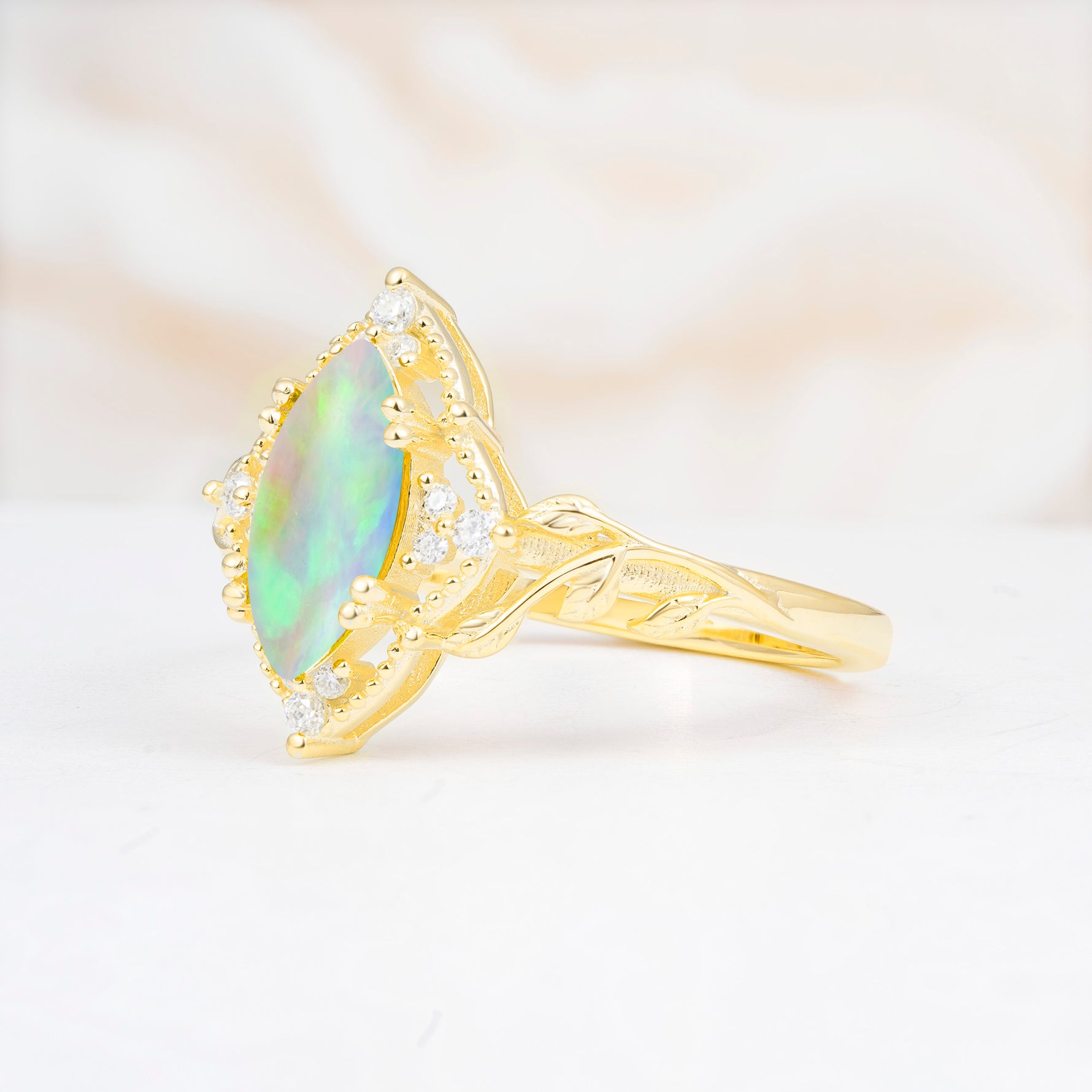 SR17577 Fire Opal Ring - White-Gold