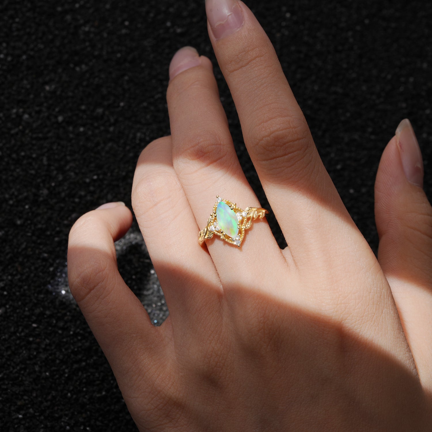 SR17577 Fire Opal Ring - Rose-Gold
