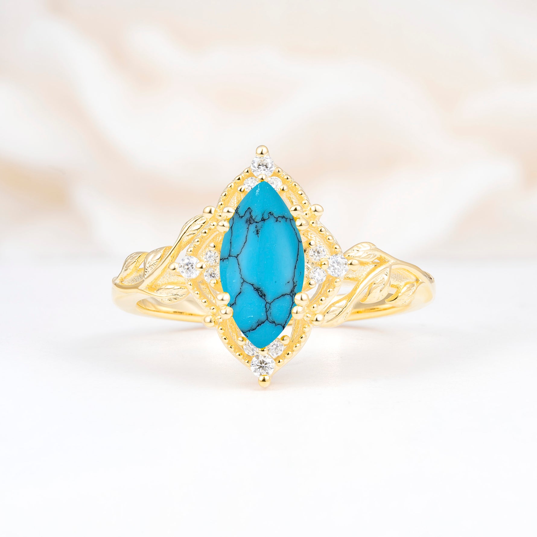 SR17577 Turquoise Ring - Yellow-Gold