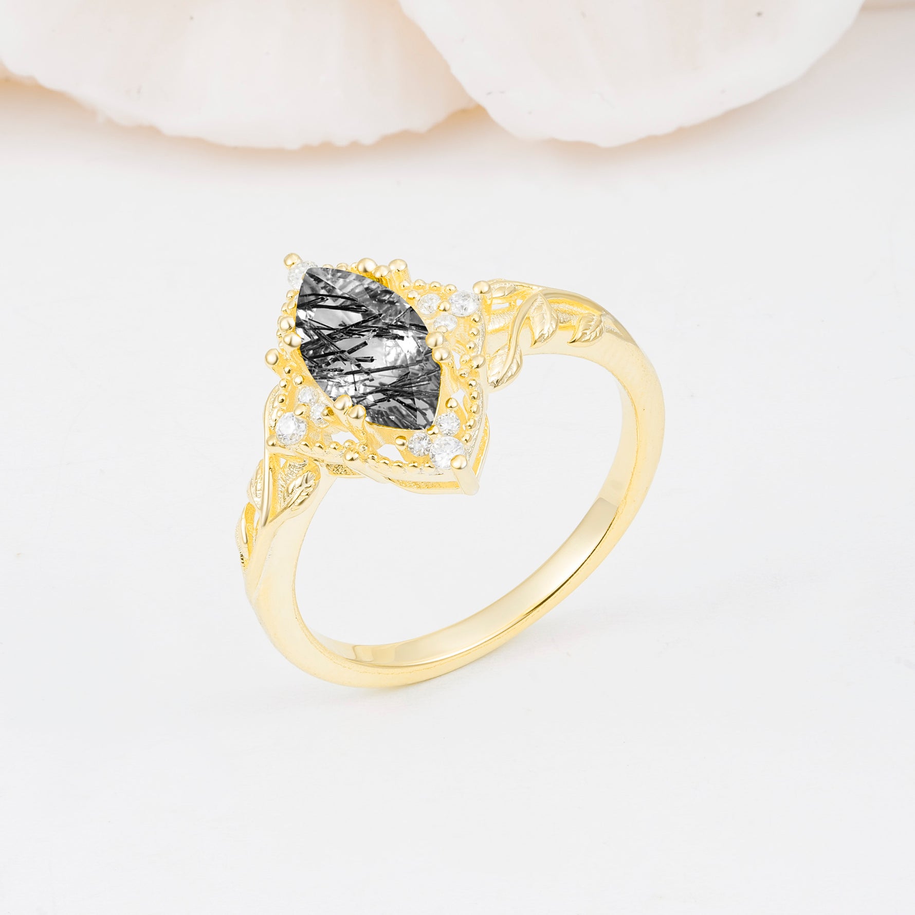 SR17577 Black Rutilated Quartz Ring - Additional view