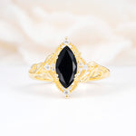 SR17577 Black Onyx Ring - Yellow-Gold