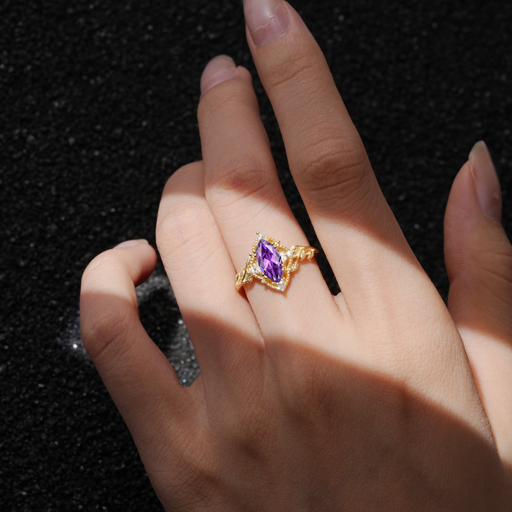 SR17577 Amethyst Ring - Rose-Gold