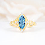 SR17577 Aquamarine Ring - Yellow-Gold