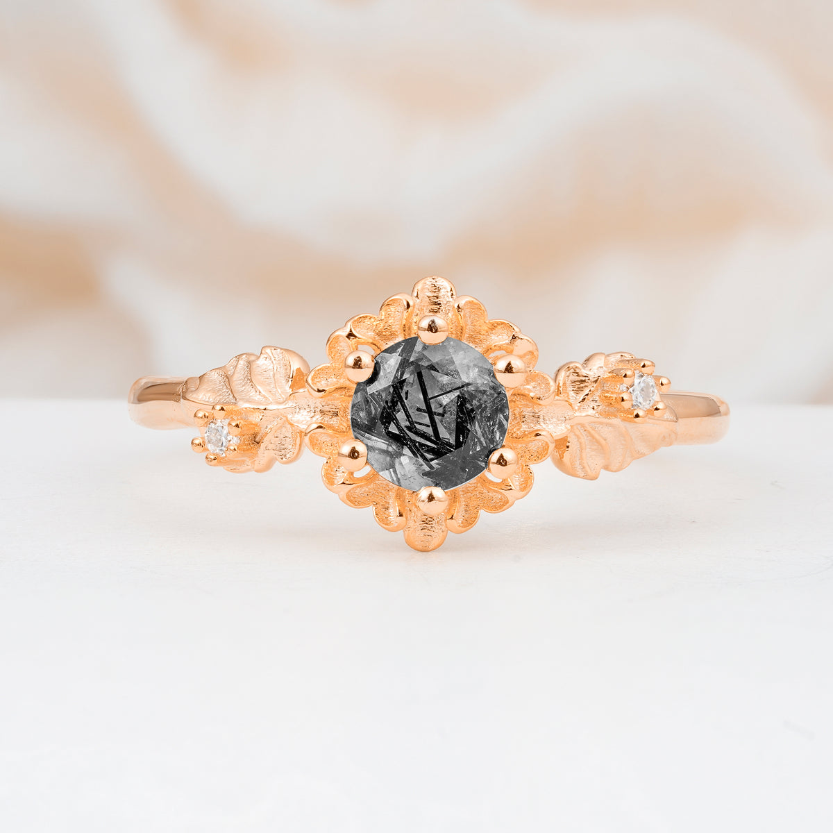 SR17583 Black Rutilated Quartz Ring - Additional view